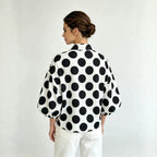Women's Eaby Refined Stylish Polka Dot Large Sleeves Shirt