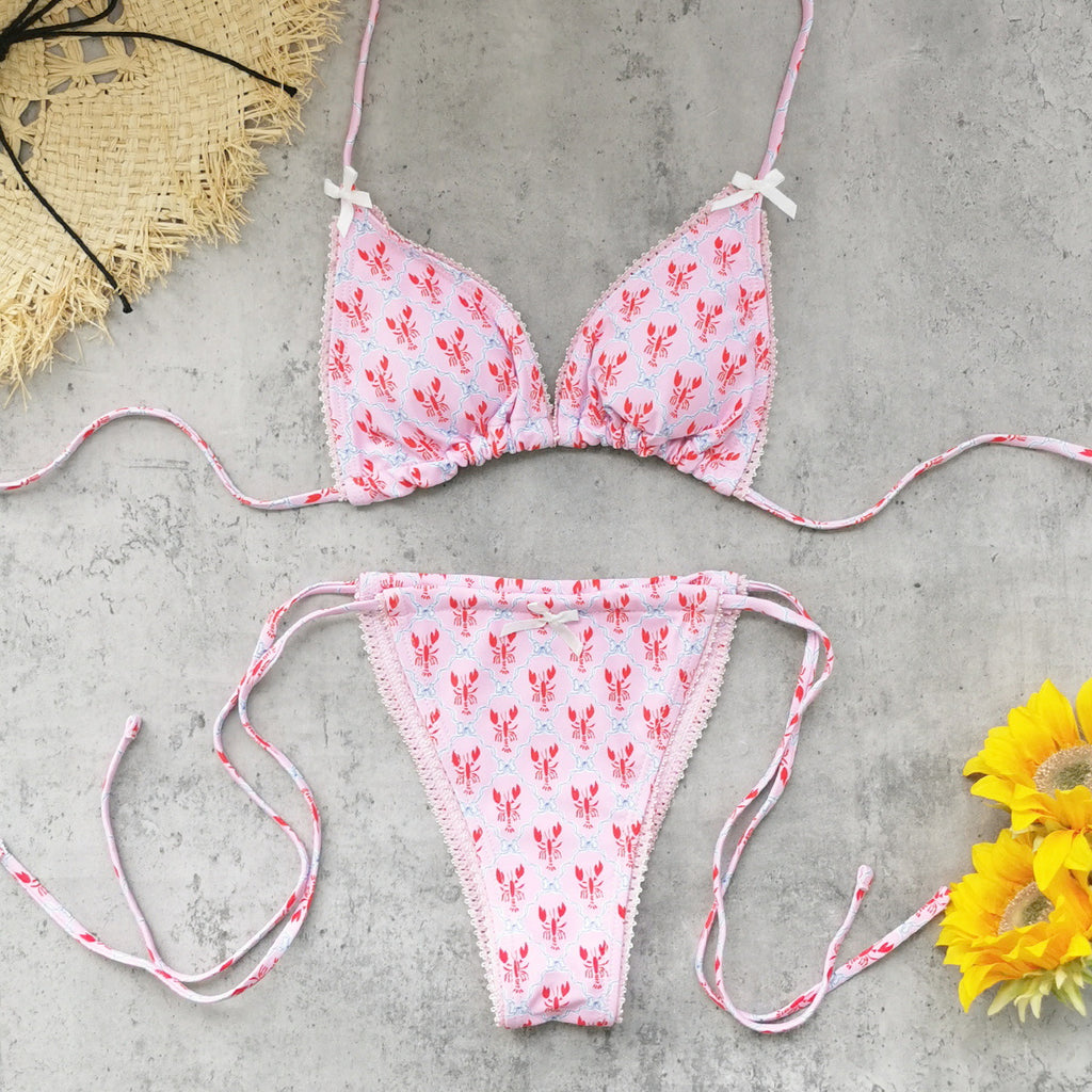 Women's Plaid Halter Bikini Set