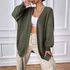 Women Coat Clothing Simple Casual Cardigan Autumn Winter Solid Color Sweater Coat