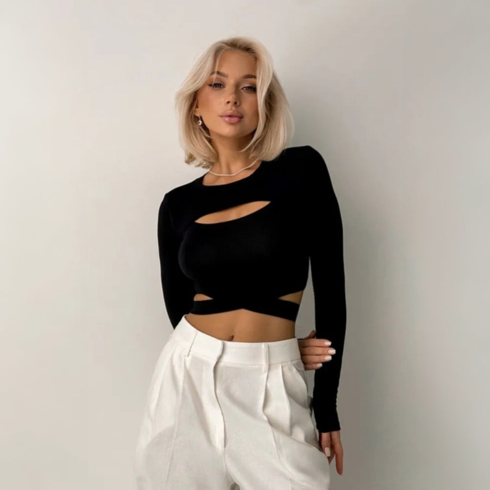 Women's Faux Two-Piece Cropped T-Shirt