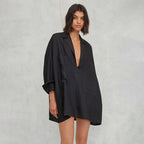 Long Sleeved Pocket Shirt Dress Arrival Collared