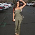 Women's 's Strapless Top & Slim Trousers Two-Piece Set