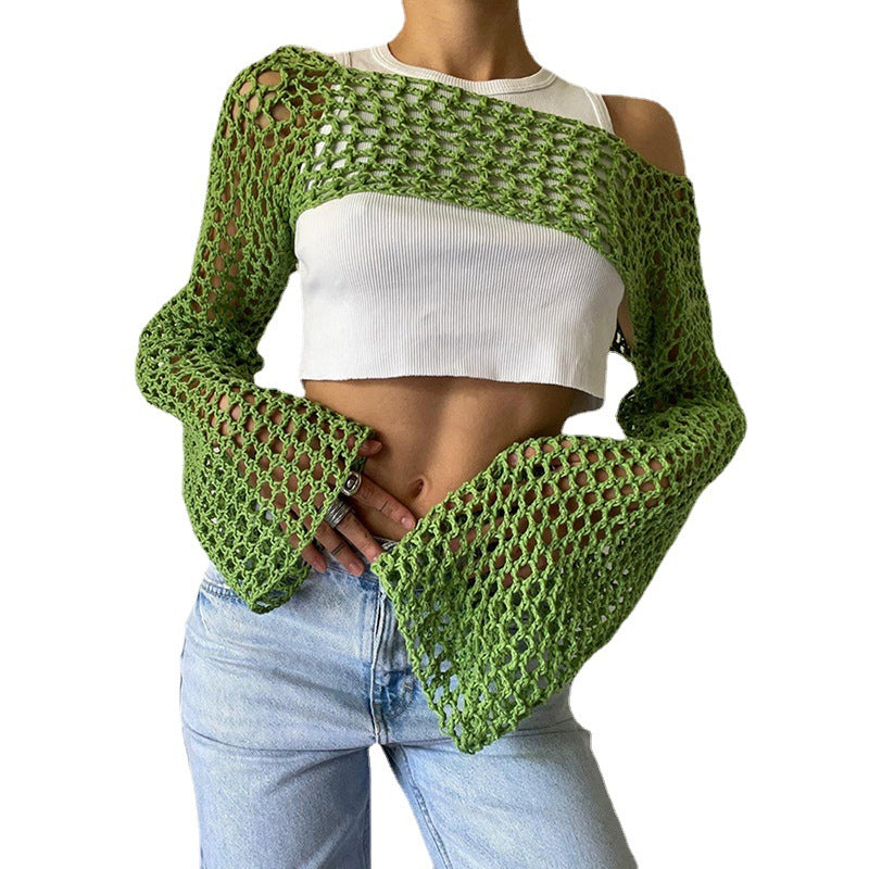 Women's Sweater Solid Color Round Neck Long Sleeve Knitted Blouse