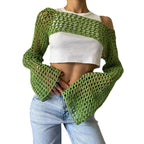 Women's Sweater Solid Color Round Neck Long Sleeve Knitted Blouse