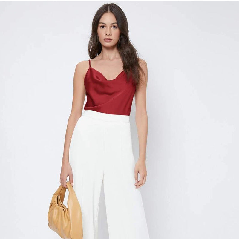 Women's Women Clothing Summer Sexy Camisole Women Slim Peplum Top