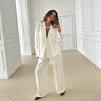 Asymmetric Blazer & Wide-Leg Pants Set