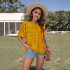 Lace Bell Sleeve Chiffon Top