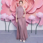 One Shoulder Pinch Pleated Ribbon Vietnam Pleated Hip Dress