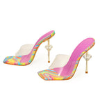 Women's Rhinestone Diamond High-Heel Slippers