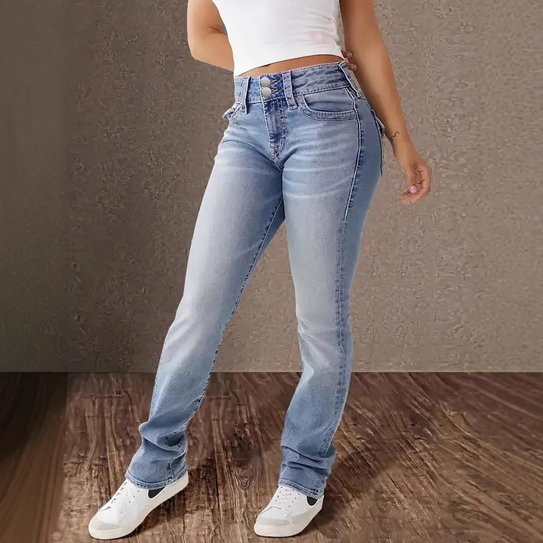 Women Jeans Retro Stretch Slimming Skinny Pants All Match