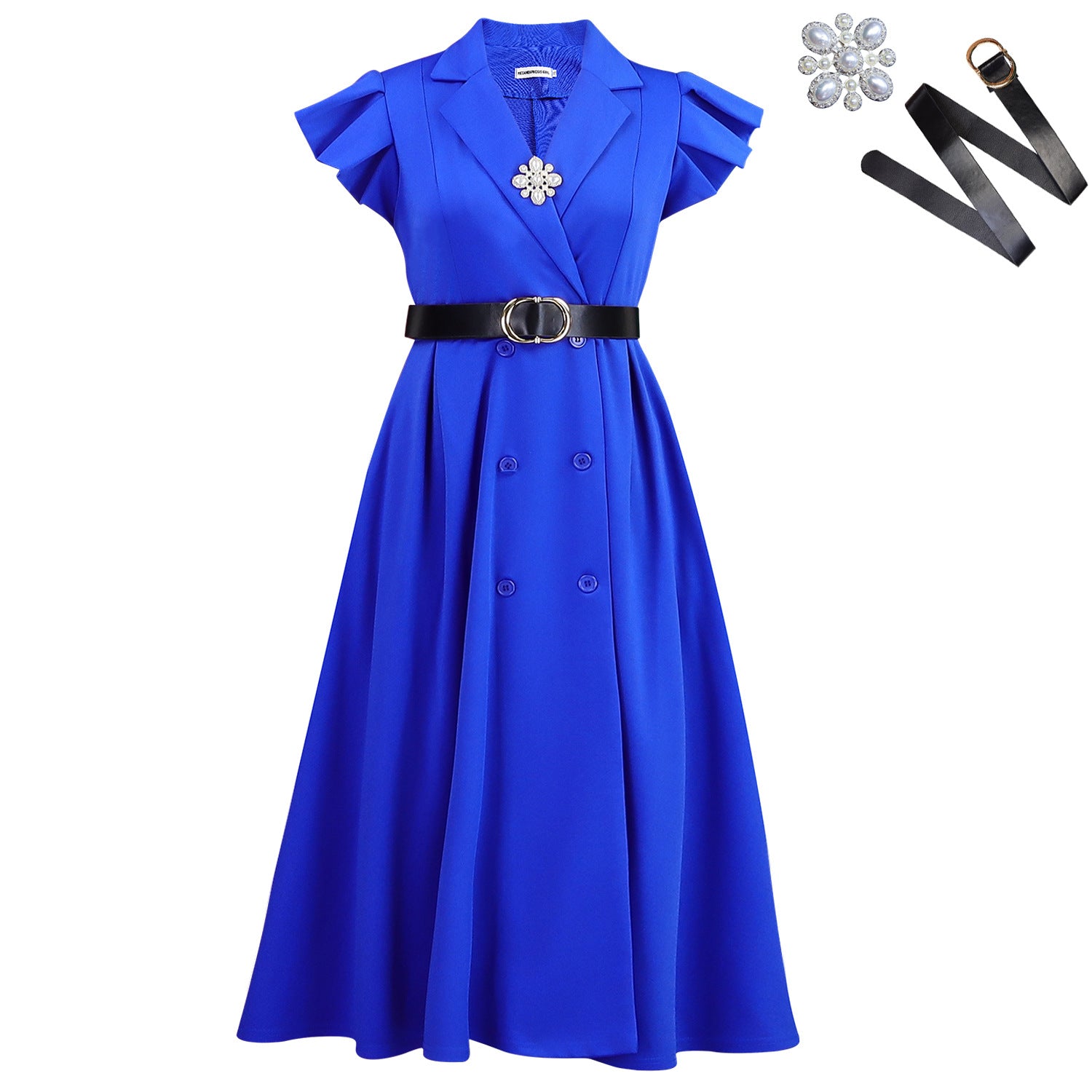 Sapphire Blue Belt Brooch