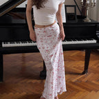Summer Fresh Floral Print Beach Vacation Slim Fit Draping High