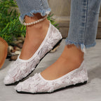 Women's Lace Flat Mary Jane Shoes