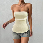 Women's Pleated Strapless Tube Top