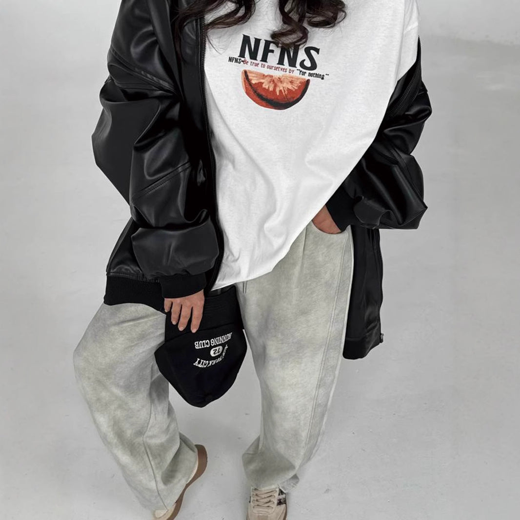 Women's Retro Simplicity Printed T Shirt Women Summer Loose Round Neck Cotton Short Sleeve Top
