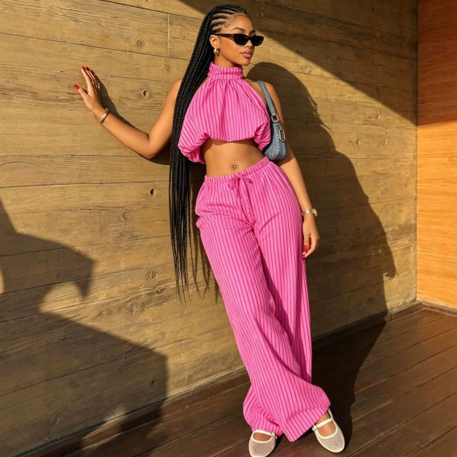 Two-Piece Top and Trousers Set