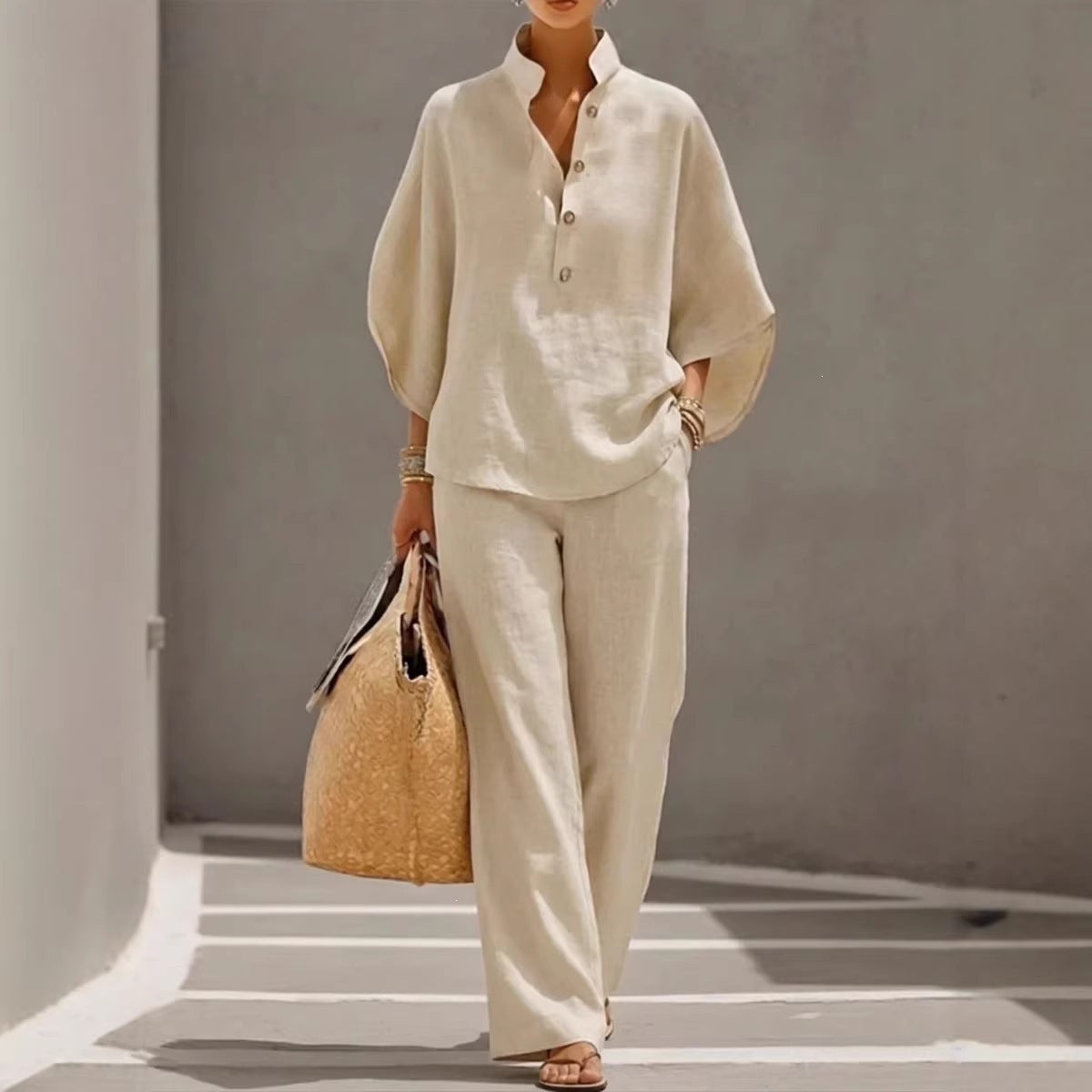 Women Shirt Outfit Casual Urban Solid Color Two Piece Sets