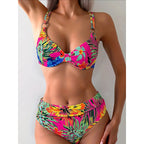 Printing Split Bikini Swimwear