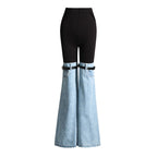 Bootleg Loose Spring High Waist Stitching Niche Pants