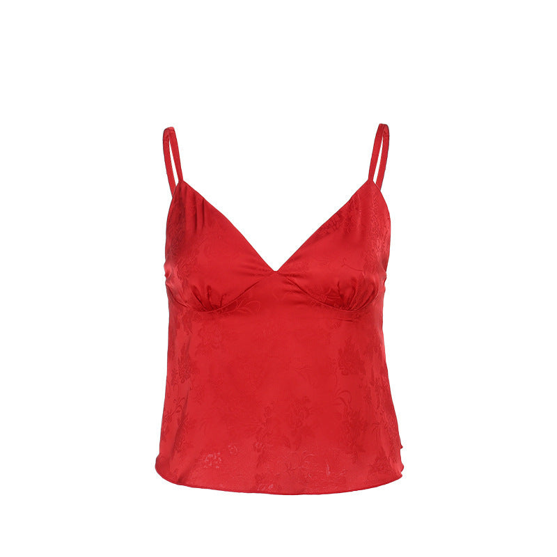 Women's Satin Jacquard V-Neck Camisole