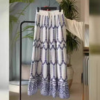 Print Lace-Up Bra Skirt Two Piece