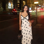 Floral Lace V-Neck Sleeveless Bodycon High-Low Dress