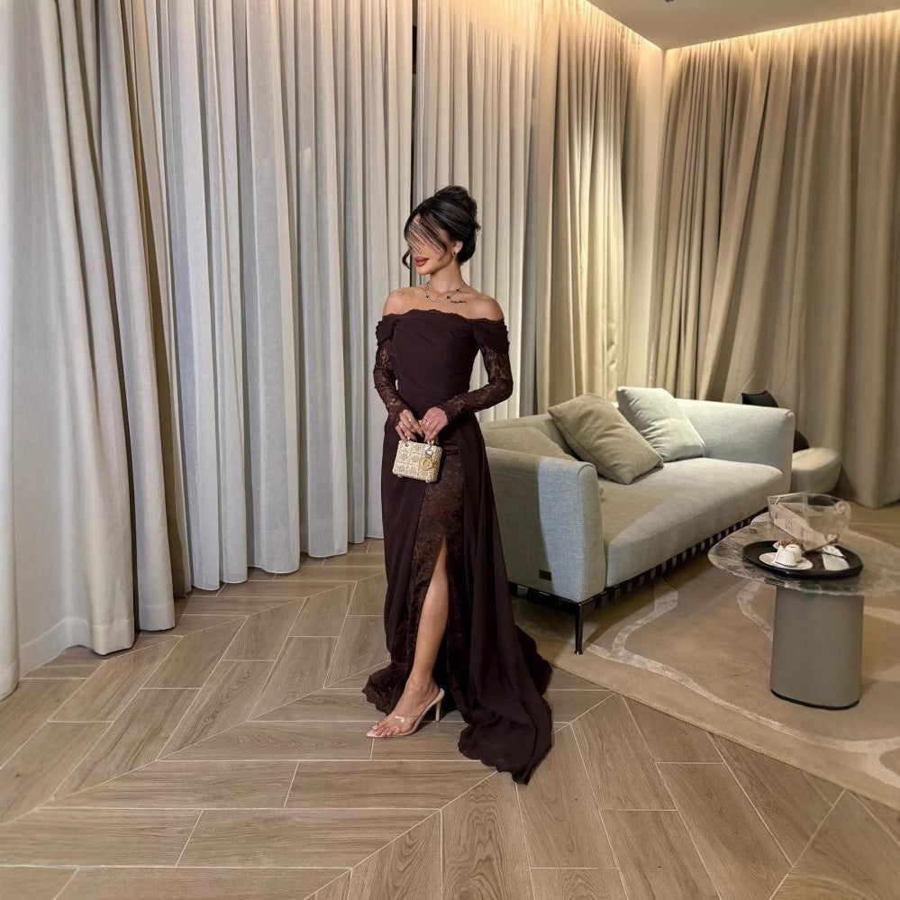 Women's Lace-Sleeve Tube-Top Dress