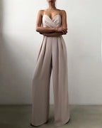 Strappy Waist Straight Mop Floor Minimalist Jumpsuit Spring Summer