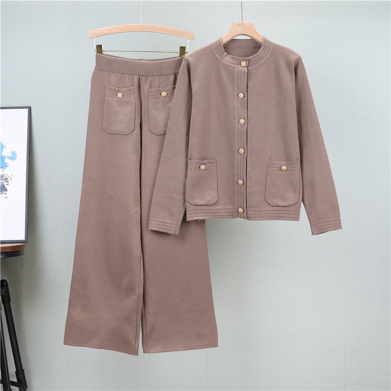 Women Knitwear Autumn Winter WL Trousers Casual Two Piece