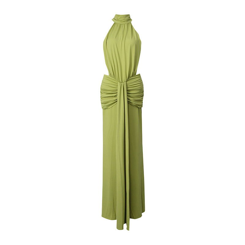Women's High-Neck Backless Sheath Dress