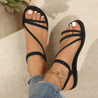 Women's Woven Ankle-Strap Flat Sandals
