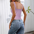 's Slim Vest Pearl Button Sling Vest Inner Bottoming Top