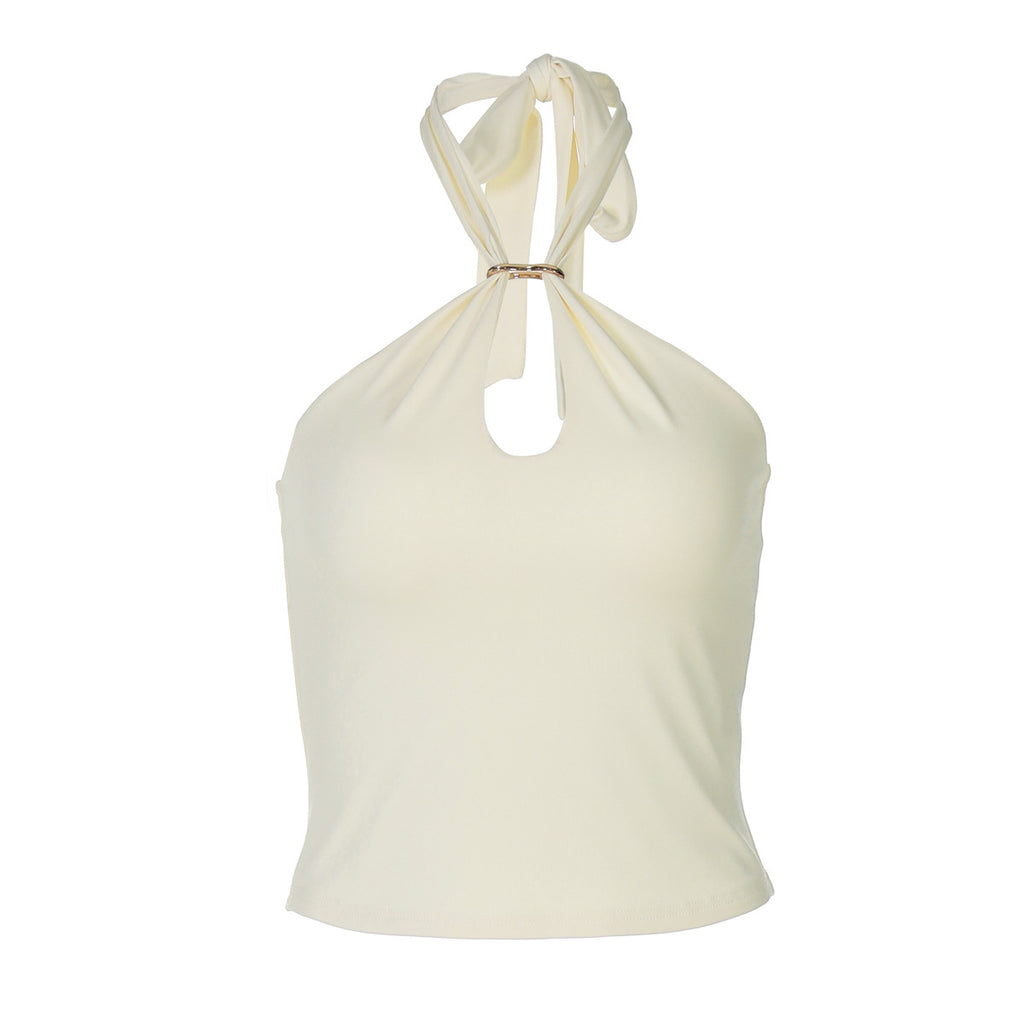 Women Clothing Summer Fashionable Lace Up Vest Inner Match