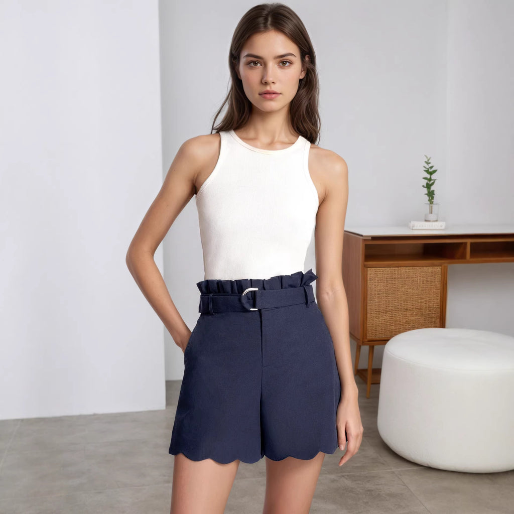 Women Clothing Office HW Shorts Women Outer Wear HW Wavy