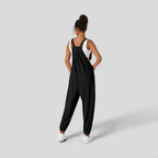 Women’s Pleated Ankle-Tie Suspender Jumpsuit
