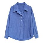 Striped Drop Shoulder Lace-Up Shacket