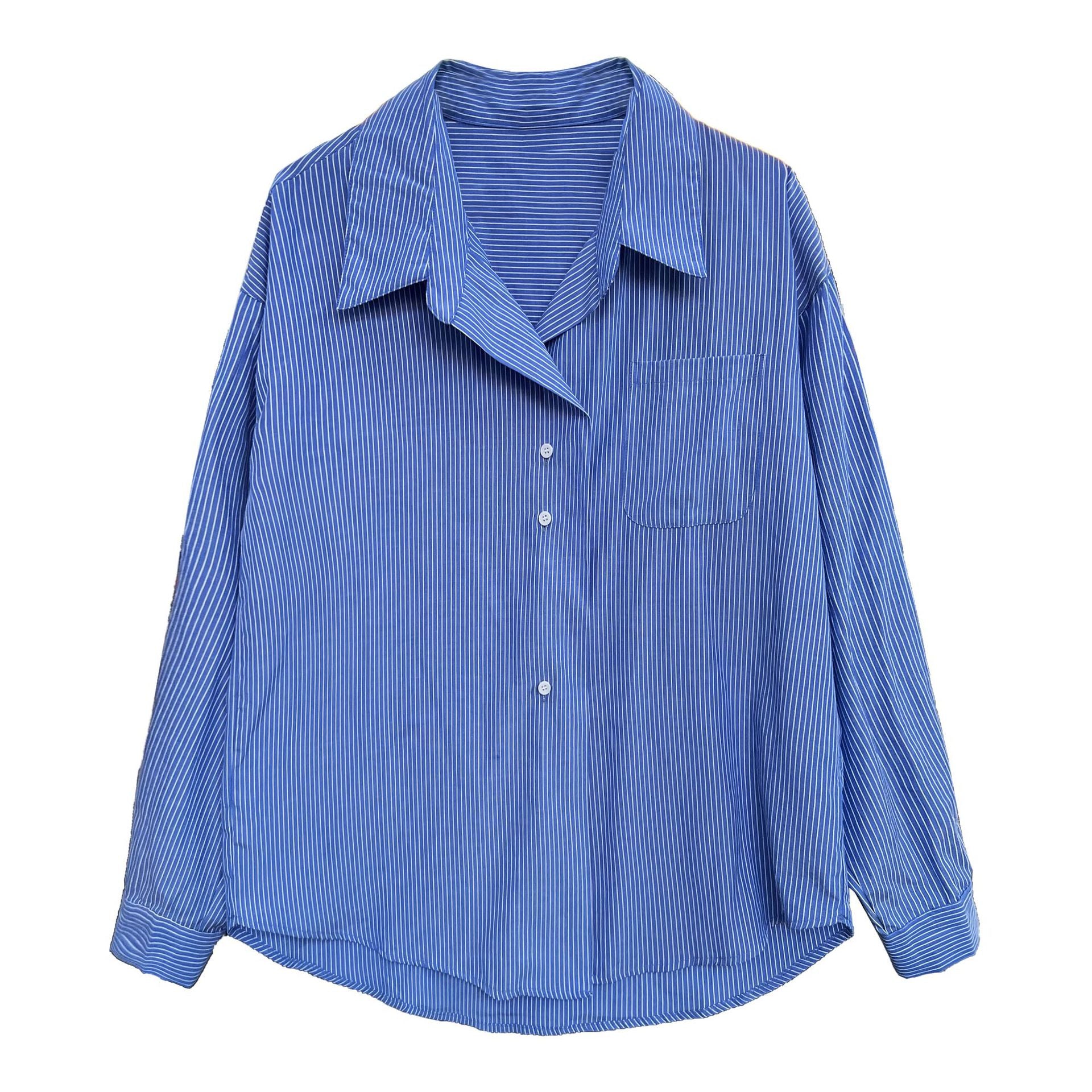 Striped Drop Shoulder Lace-Up Shacket