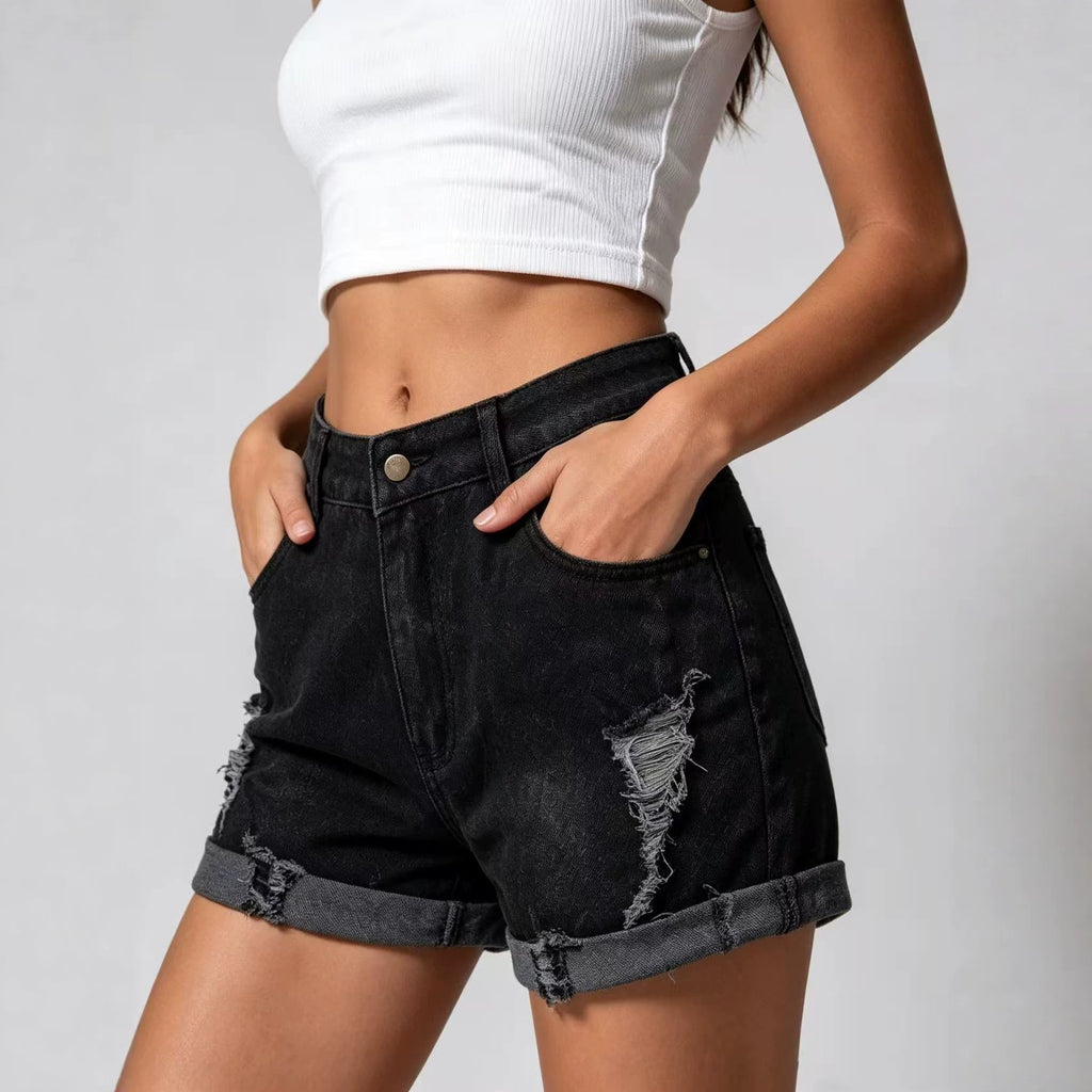 Women's Summer Ripped Denim Shorts