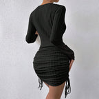 Women's Ruched Lace Bodycon Dress