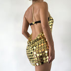 Ornament Sequined Bikini Tassel Chain Hollow Out Cutout Metal