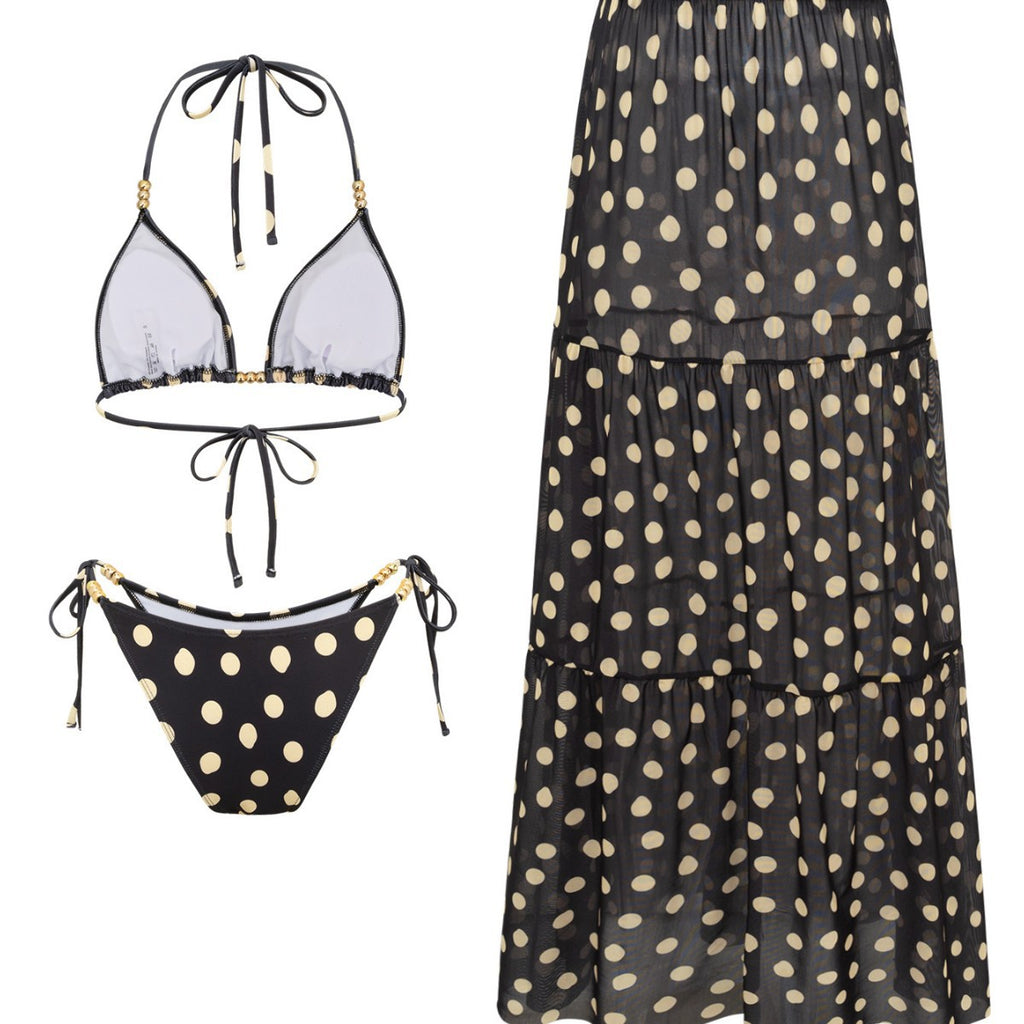 Black White One-piece Swimwear