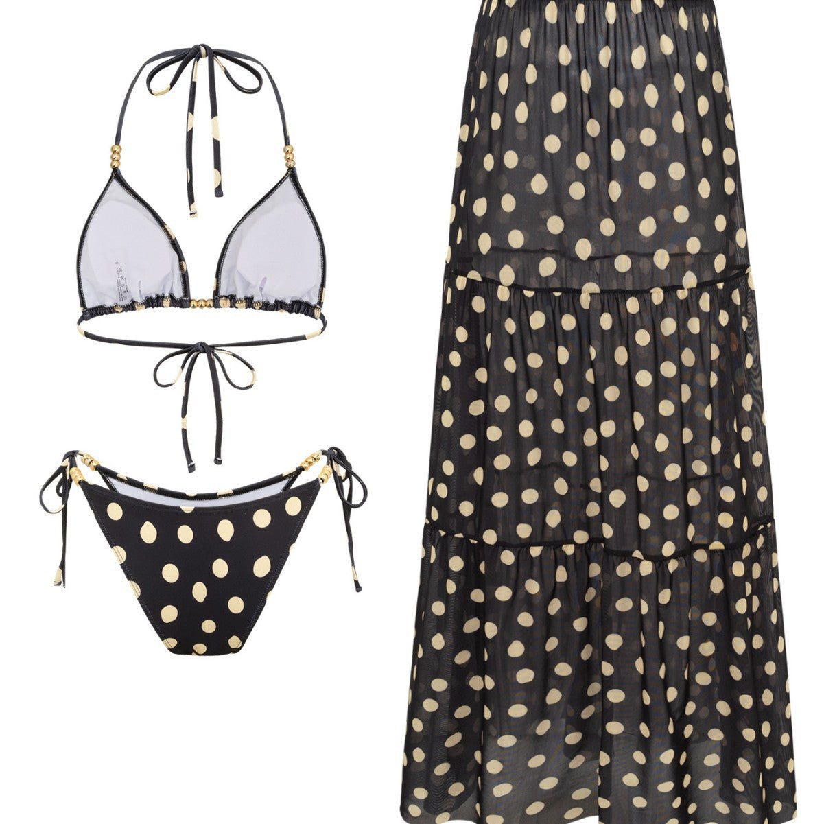 Black White One-piece Swimwear