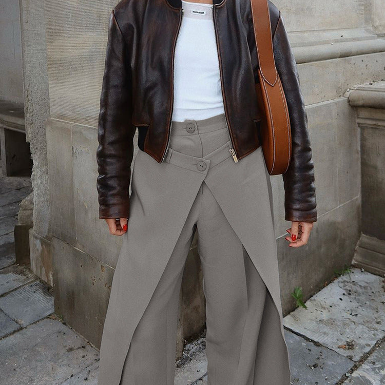 Irregular Wide-Leg Pants