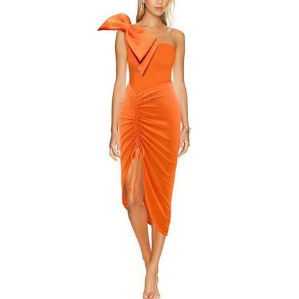 French Solid One-piece Swimwear