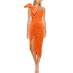 French Solid One-piece Swimwear