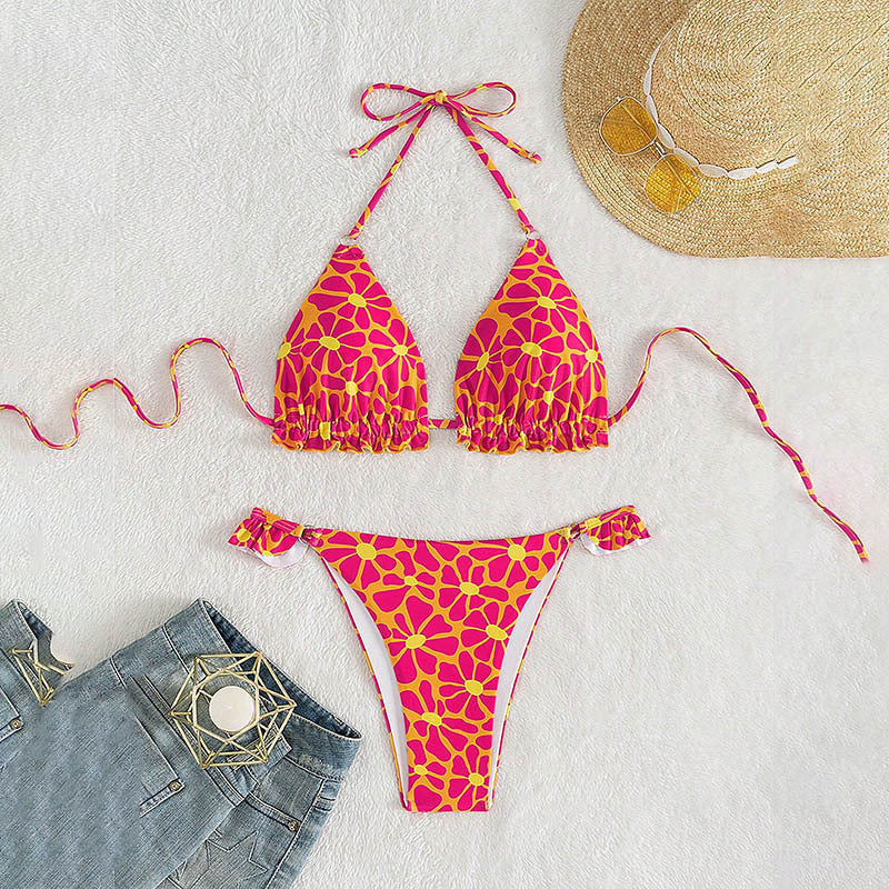 Printed Lace Bikini Swimwear
