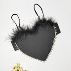 's Heart Shaped Apron Vest Bare Back Beaded Tube Top Loose Strap