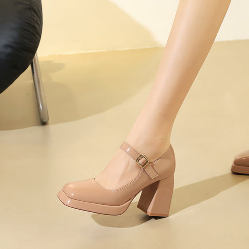 Women's Square-Toe Platform Ankle-Strap Heels