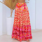 Autumn Internet Same Printed Ruffled Big Hem Skirt
