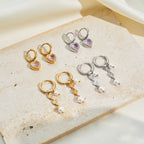 Women's Pink Diamond Heart Earrings